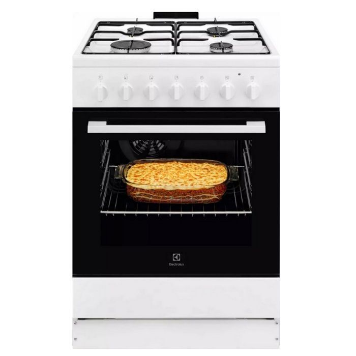 Electrolux 57L 4-Burner Gas Cooker, White - LKK620010W