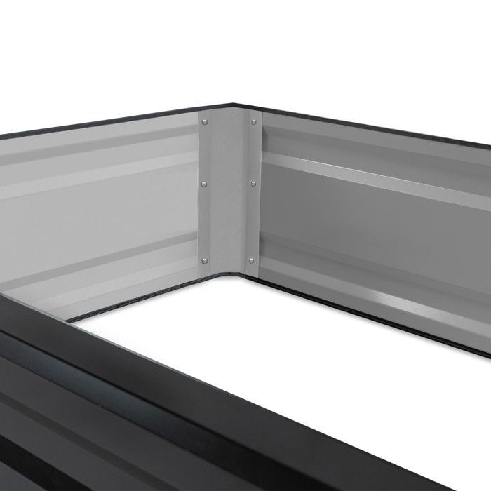 IDMARKET Set of 2 metal raised garden beds, rectangular frame, 80x115 cm, anthracite grey