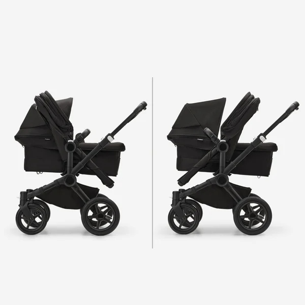 Cochecito doble Bugaboo Donkey 5 2 en 1, color negro/gris topo desierto.