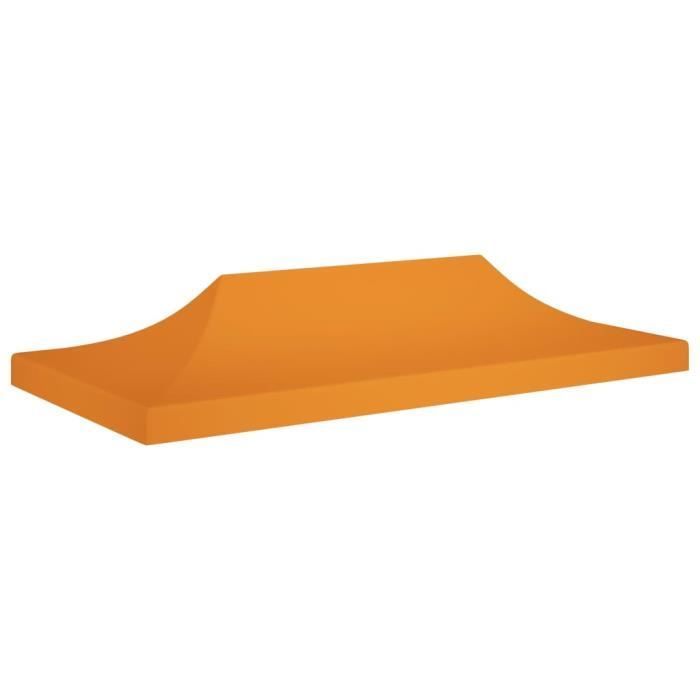 Toit de tente de réception - Toile de Tonnelle 6x3 m Orange 270 g/m² pour extérieur terrasse jardin patio