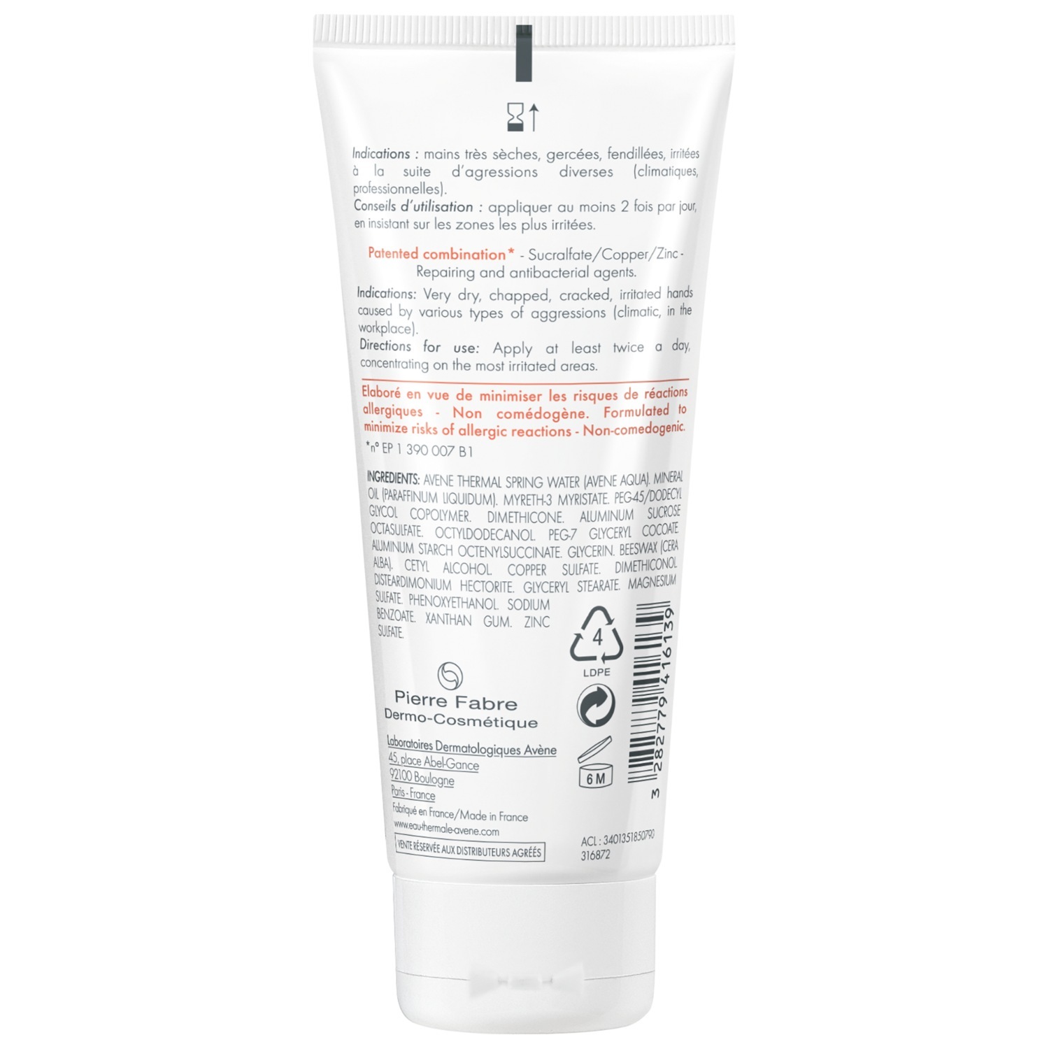 Avène rankų kremas Cicalfate + Cicalfate rankų kremas - 100 ml