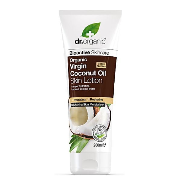 Loción de aceite de coco virgen Dr Organic 200 ml