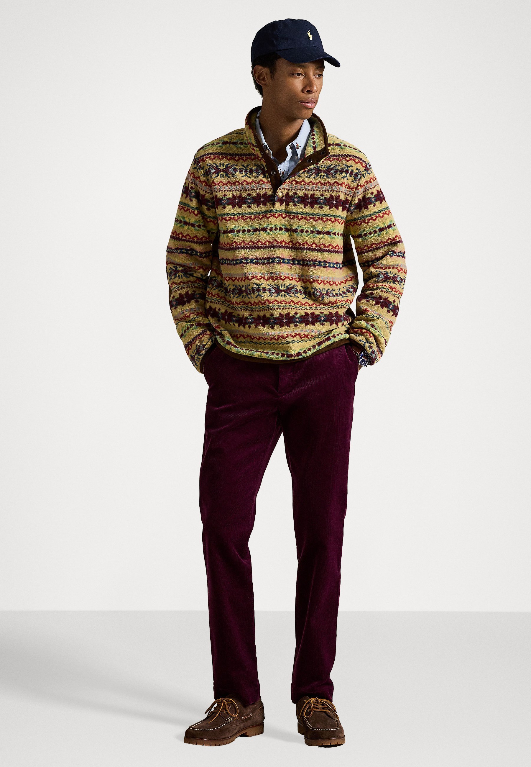 Pull polaire Polo Ralph Lauren inspiré du motif Fair Isle - Pull polaire - couleur camel