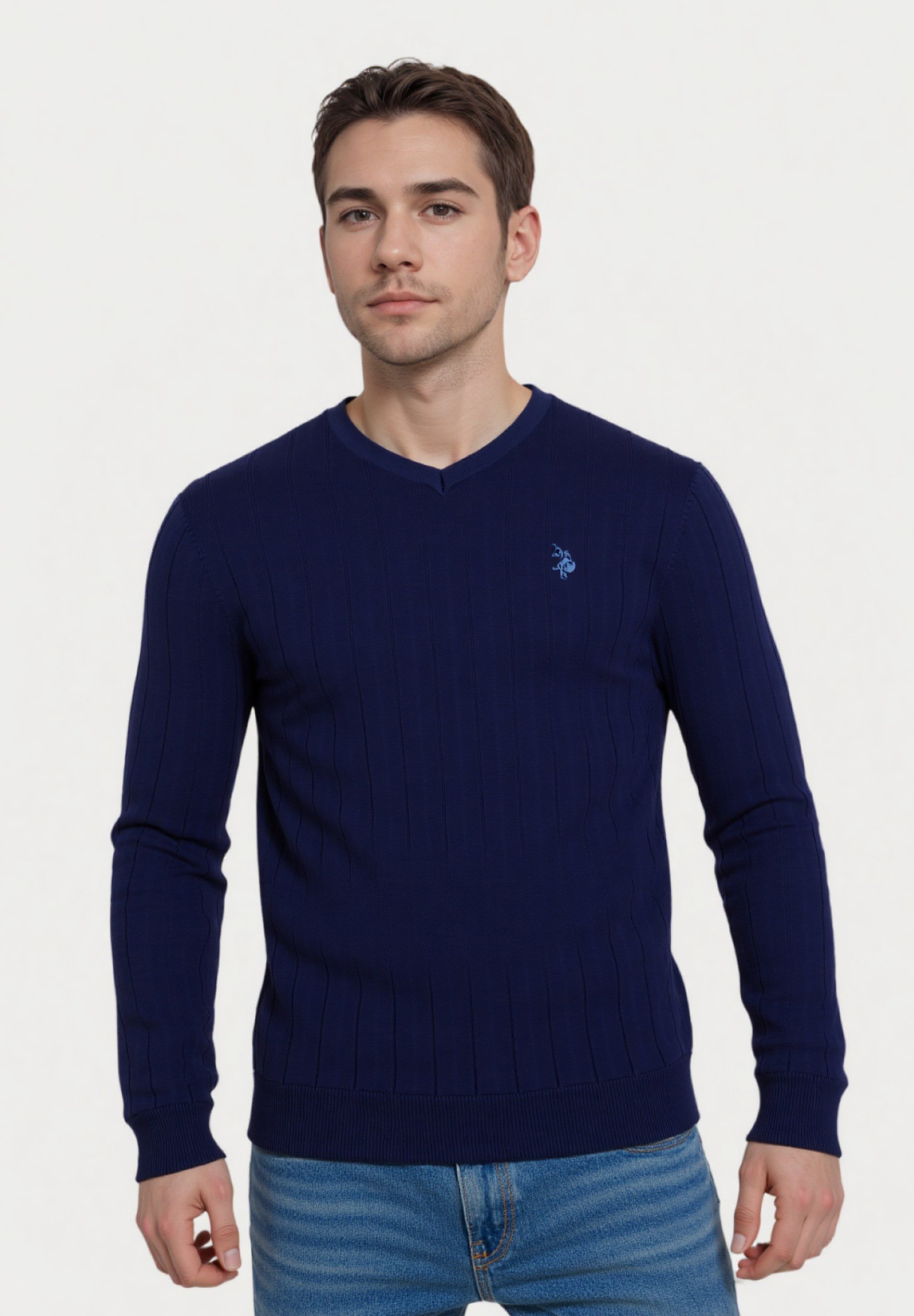 Amerikaanse Polo Assn. V-HALS - Trui - dunkelblau