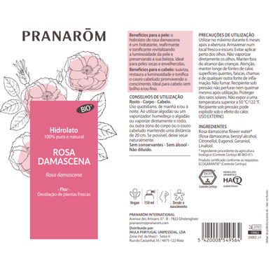 Pranarôm Čistý a přírodní hydrosol z damašské růže pro zdraví pokožky, 150 ml