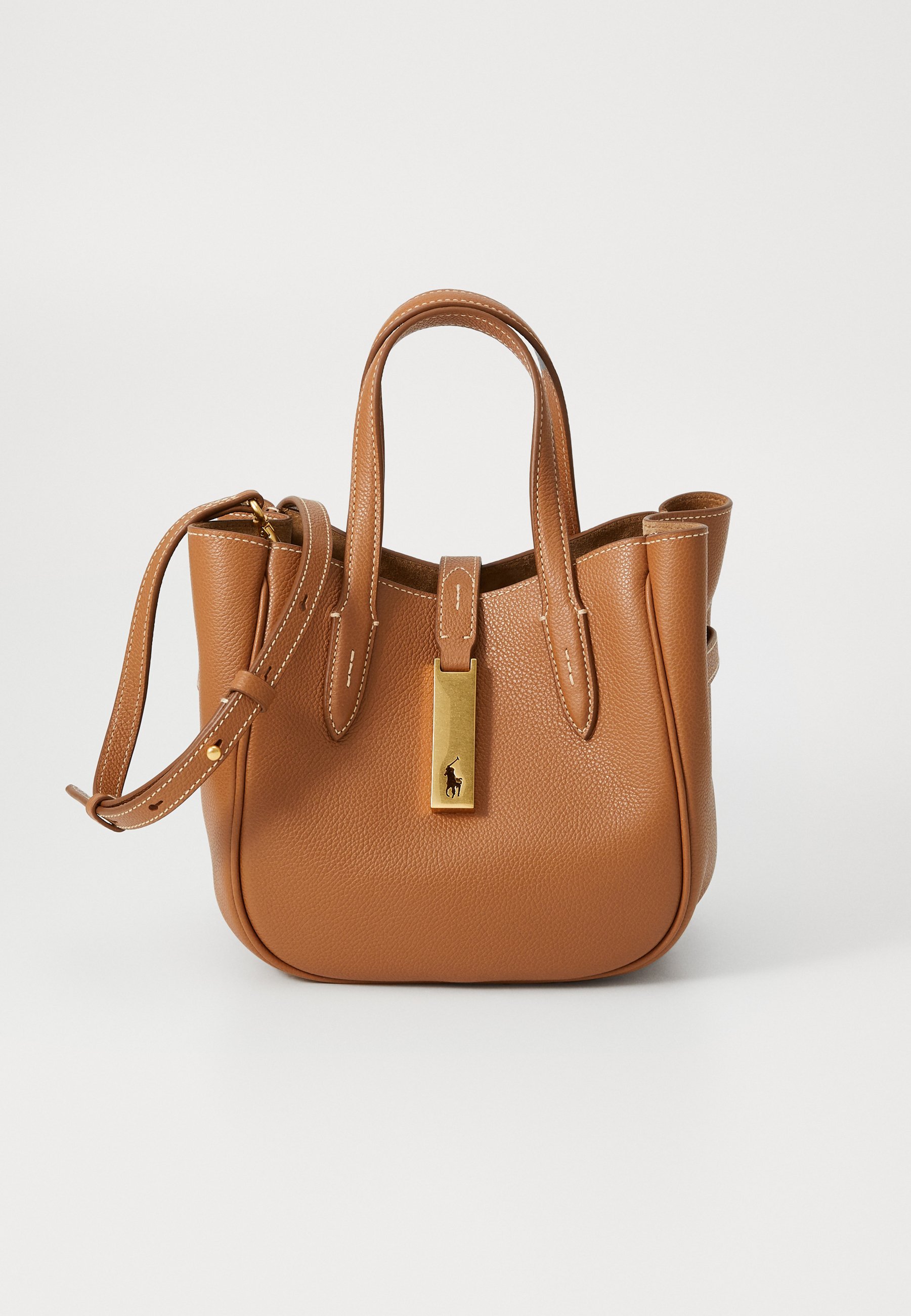 Polo Ralph Lauren SMALL TOTE - Handtas - toffee