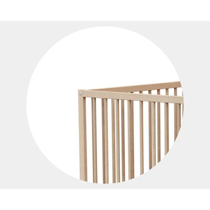 WEBABY - ONE 60x120cm Wooden Baby Cot, Raw Beech - One Size
