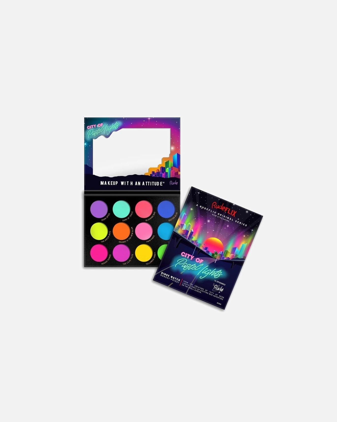 Rude Cosmetics City of Neon Lights 12 Pastel Pignment & Eyeshadow palette