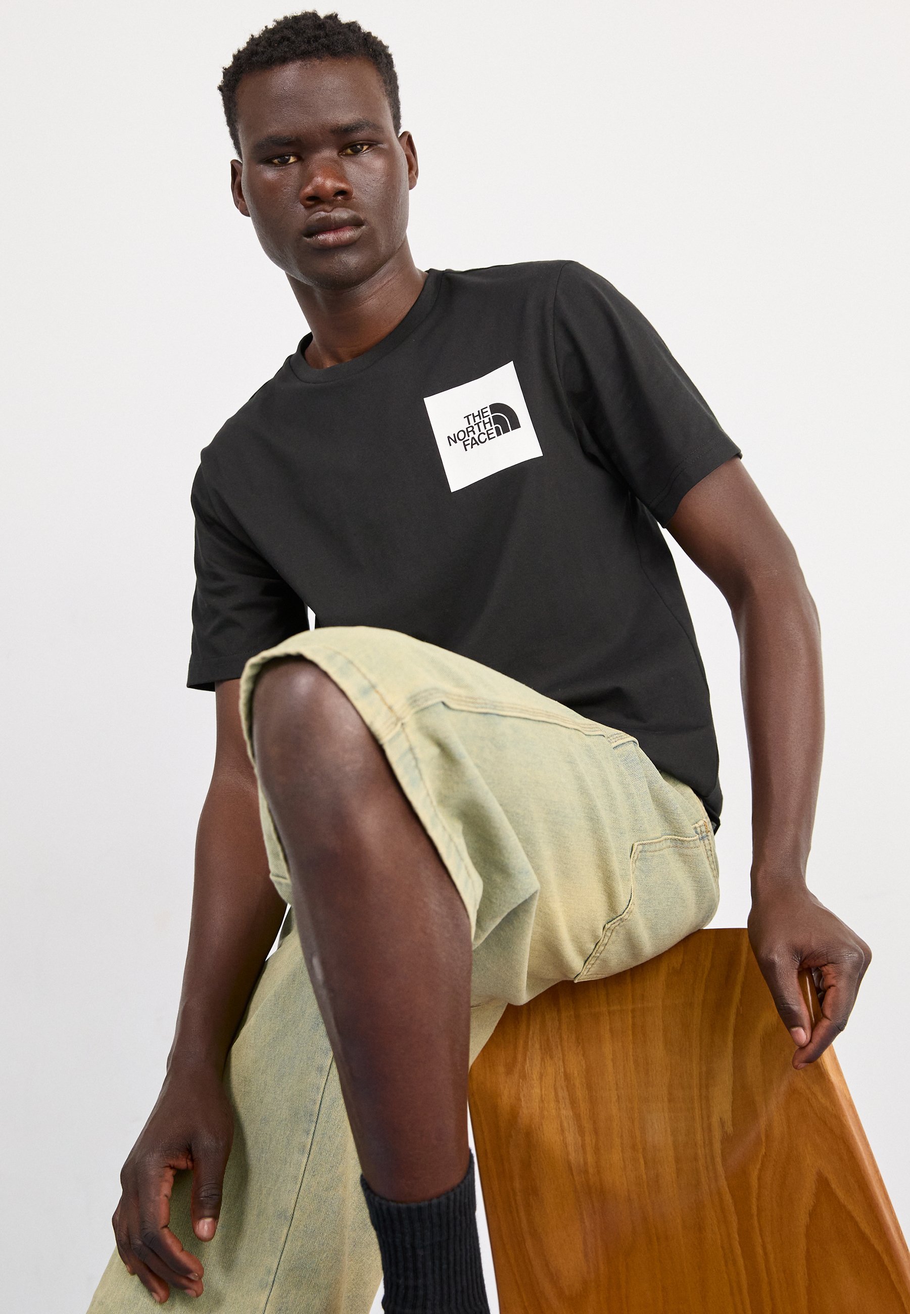 T-shirt The North Face M SS FINE - Imprimé - Noir