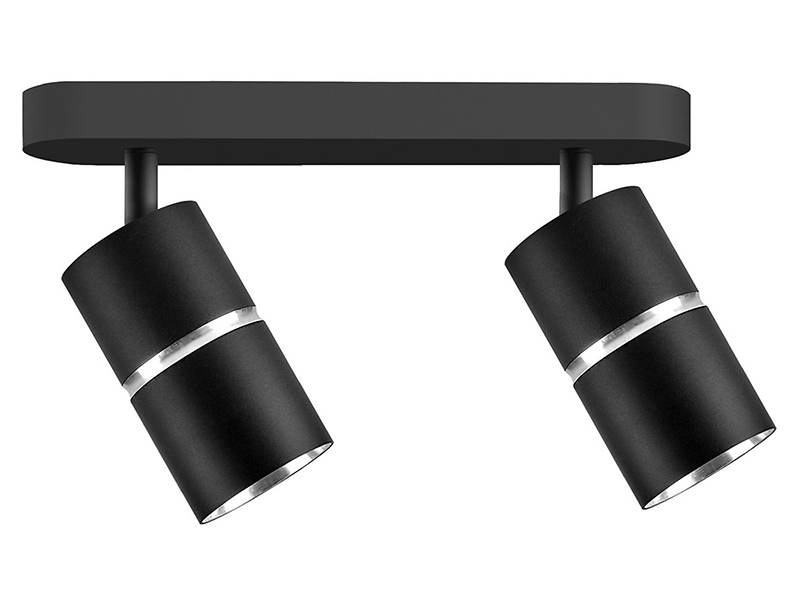 Lampa sufitowa Bamboo spot 2-punktowy aluminiowy czarny