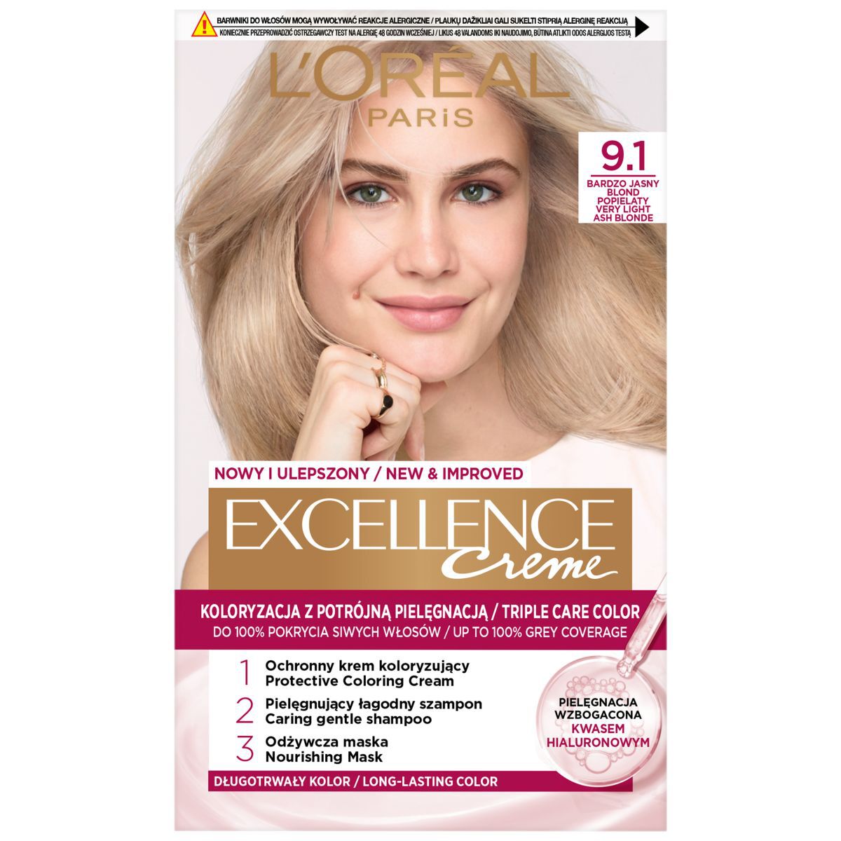 Barva na vlasy L'Oréal Paris Excellence Creme, odstín 01, super světlá blond, přírodní