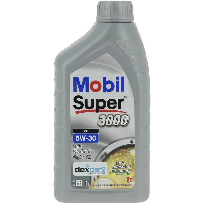 Aceite sintético para motor 5W-30 - MOBIL - Super 3000 - Formula-XE - Lata de 1L - Alto rendimiento anticontaminación