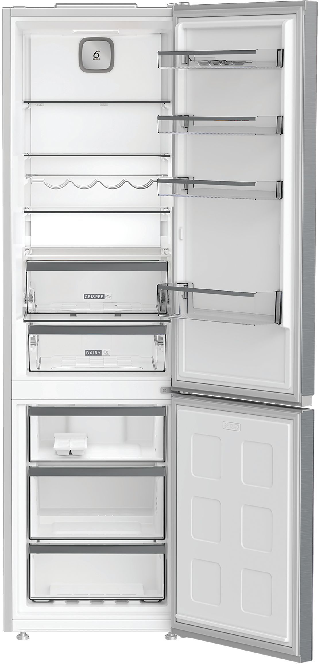 Réfrigérateur combiné - WHIRLPOOL - WHK26402XP4E - 355 L - Dual NoFrost - 6e sens - Porte bouteille - 203.5x59.5x66.3 - Inox