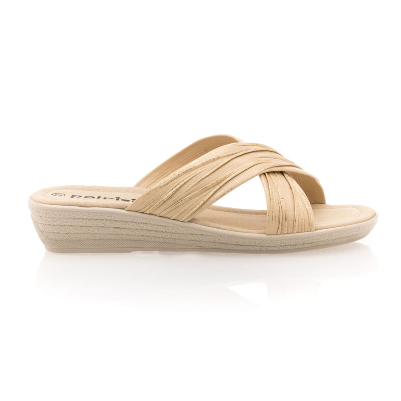 Pantuflas beige para mujer