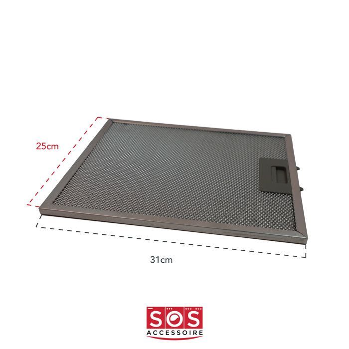 Filtre à hotte - SIEMENS - Métallique - 310 x 250mm - Lavable - Gris