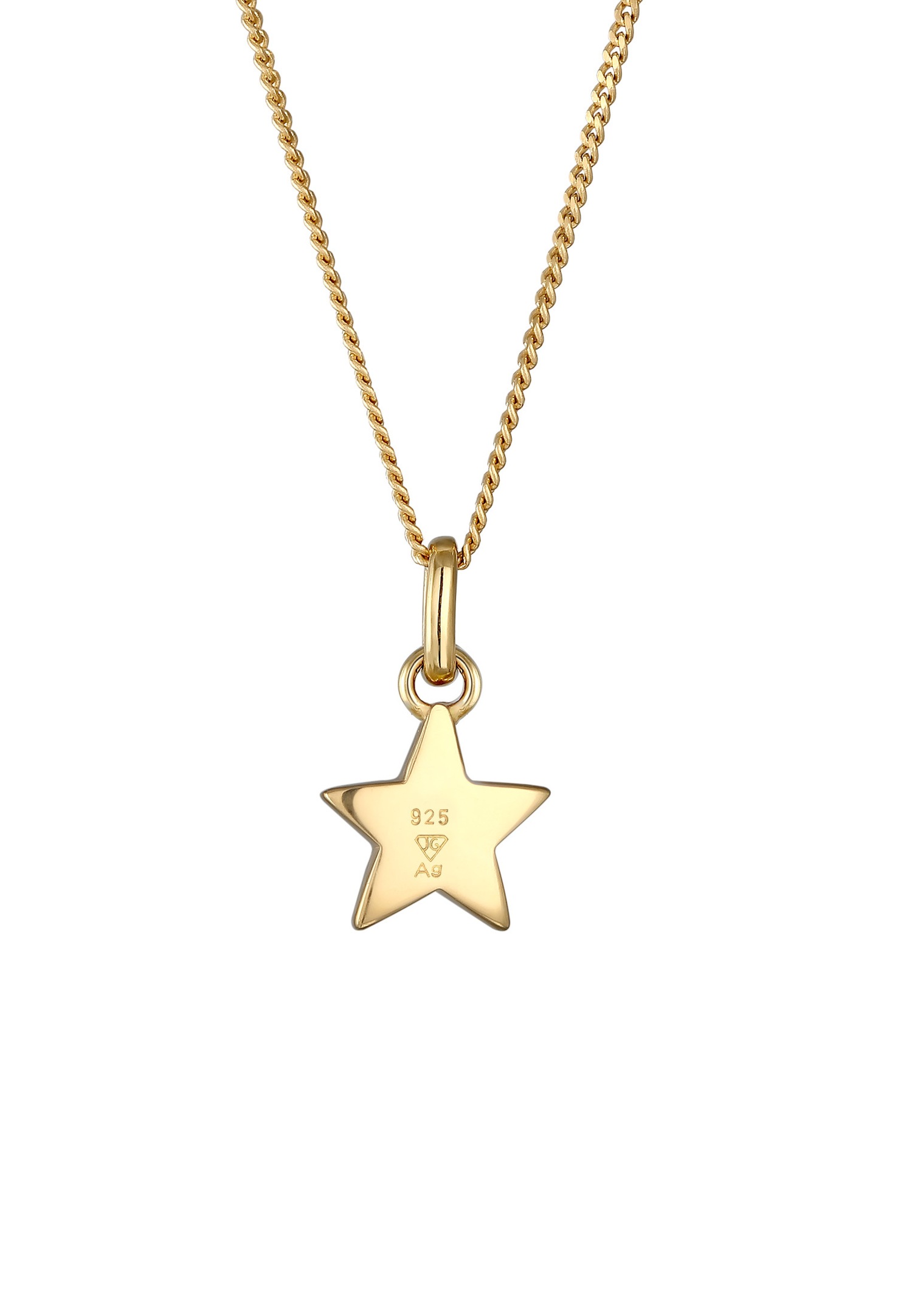 Elli Enfants Pendentif étoile avec Émail jaune 925 Argent Sterling Plaqué Or