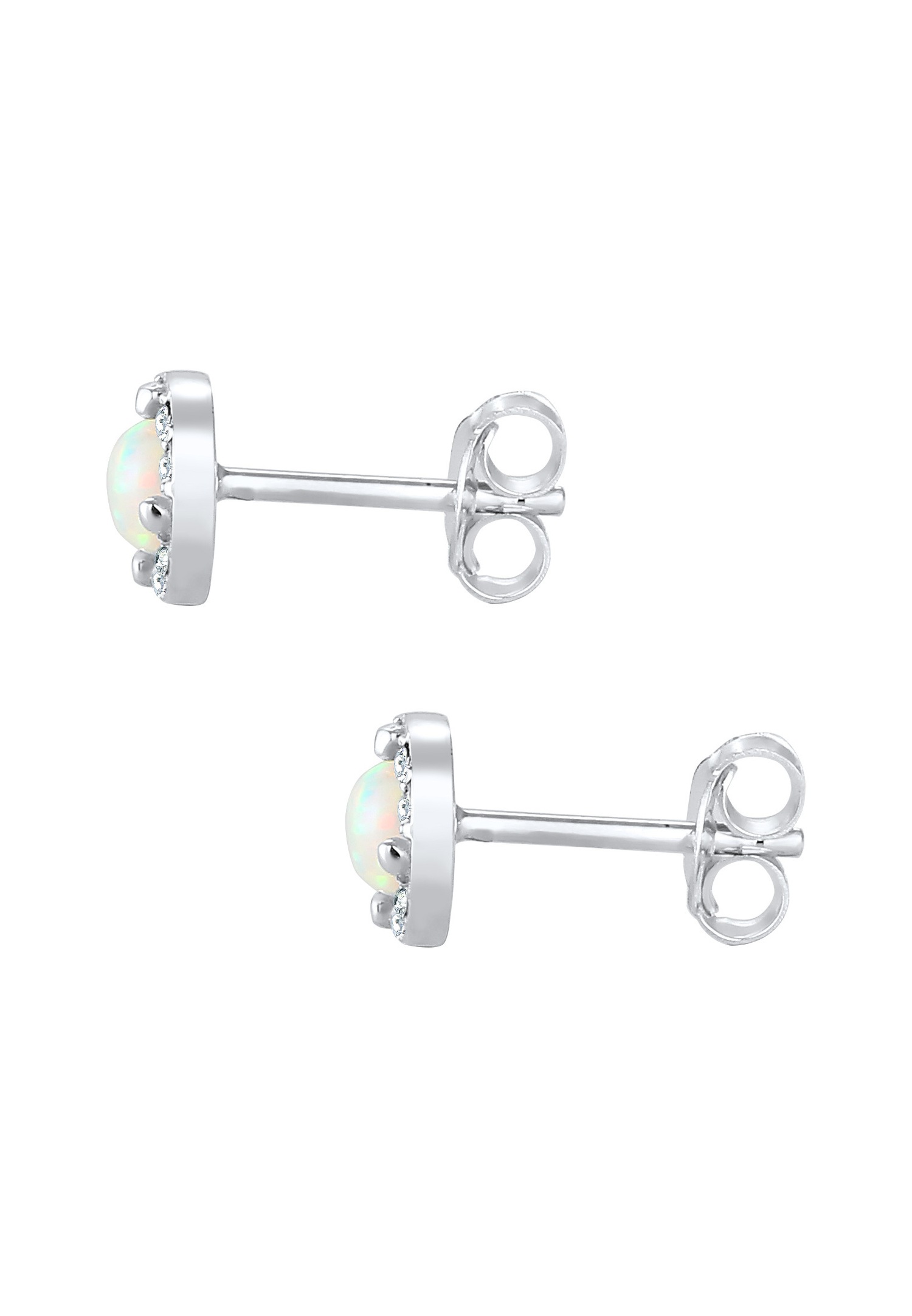 Elli PREMIUM Opal Cristaux Clous d'Oreilles Femme - (925/1000) Argent