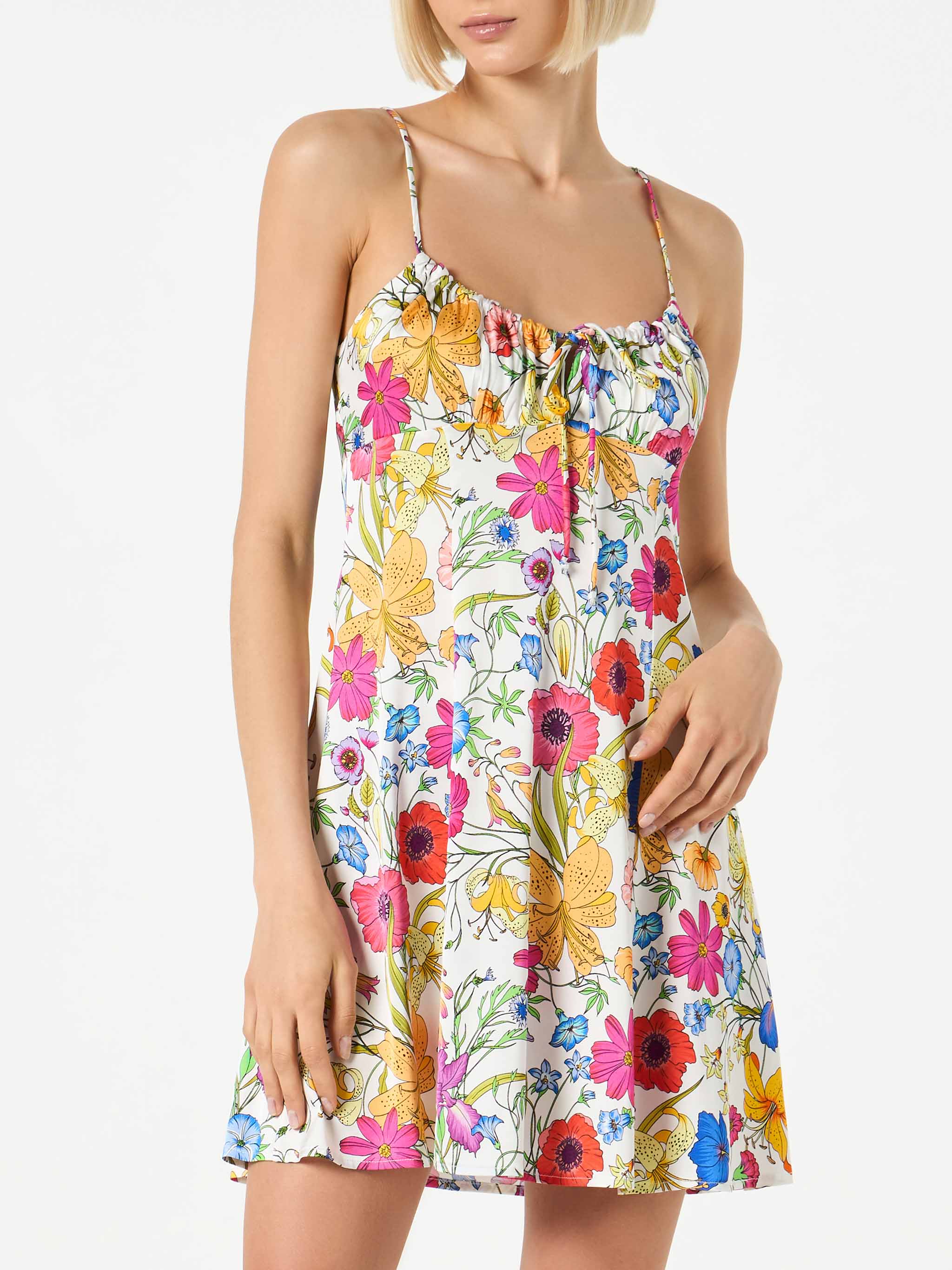 Slipjurk met bloemenprint