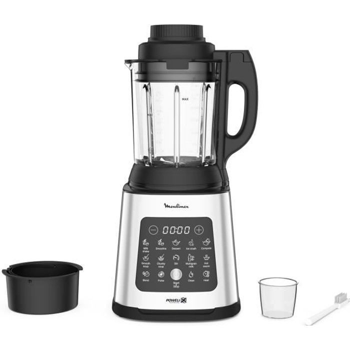 MOULINEX LM83SD10 Perfectmix Cook heteluchtblender, 1400W vermogen, 10 automatische programma's, verwijderbare messen, stoommandje