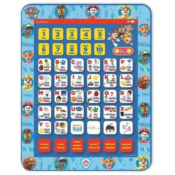 Tablette éducative bilingue Pat’ Patrouille (EN/FR)