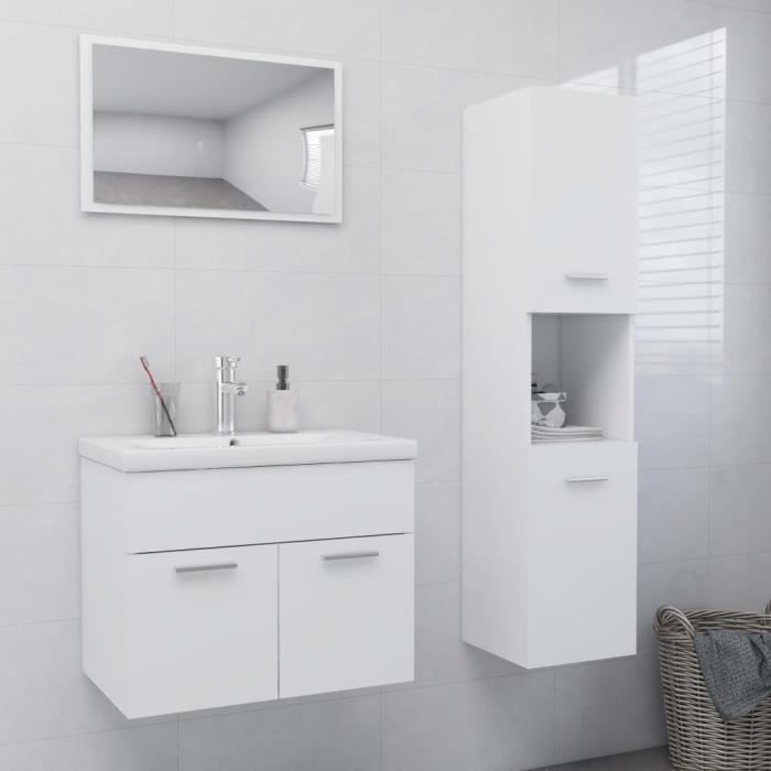 vidaXL Witte Badkamermeubelset van Gefabriceerd Hout 3070955