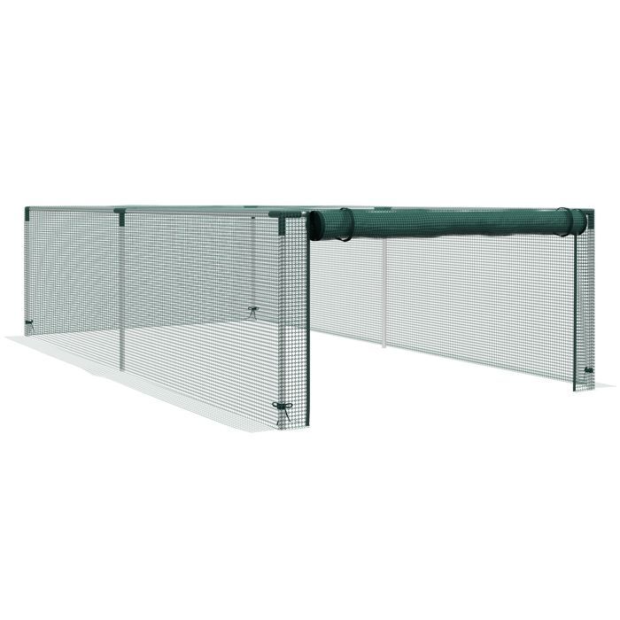 Serre de jardin - Outsunny - serre à tomates filet protection porte zippée enroulable HDPE - acier - 125x248x62,5cm - vert