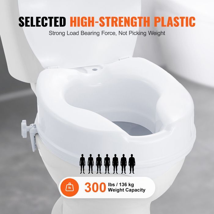 Rialzo per WC - Duoku - Altezza 10 cm - Portata massima 136 kg - Rialzo universale per WC - per anziani