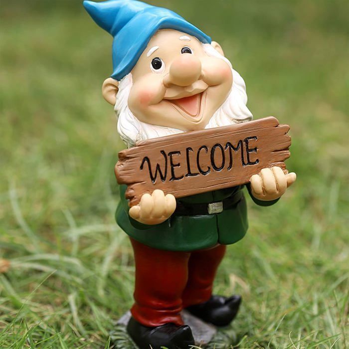 Garden Gnome, Garden Decoration, Garden Gnome Statue, Outdoor Garden Statue, Garden Figurine Decoration, Label