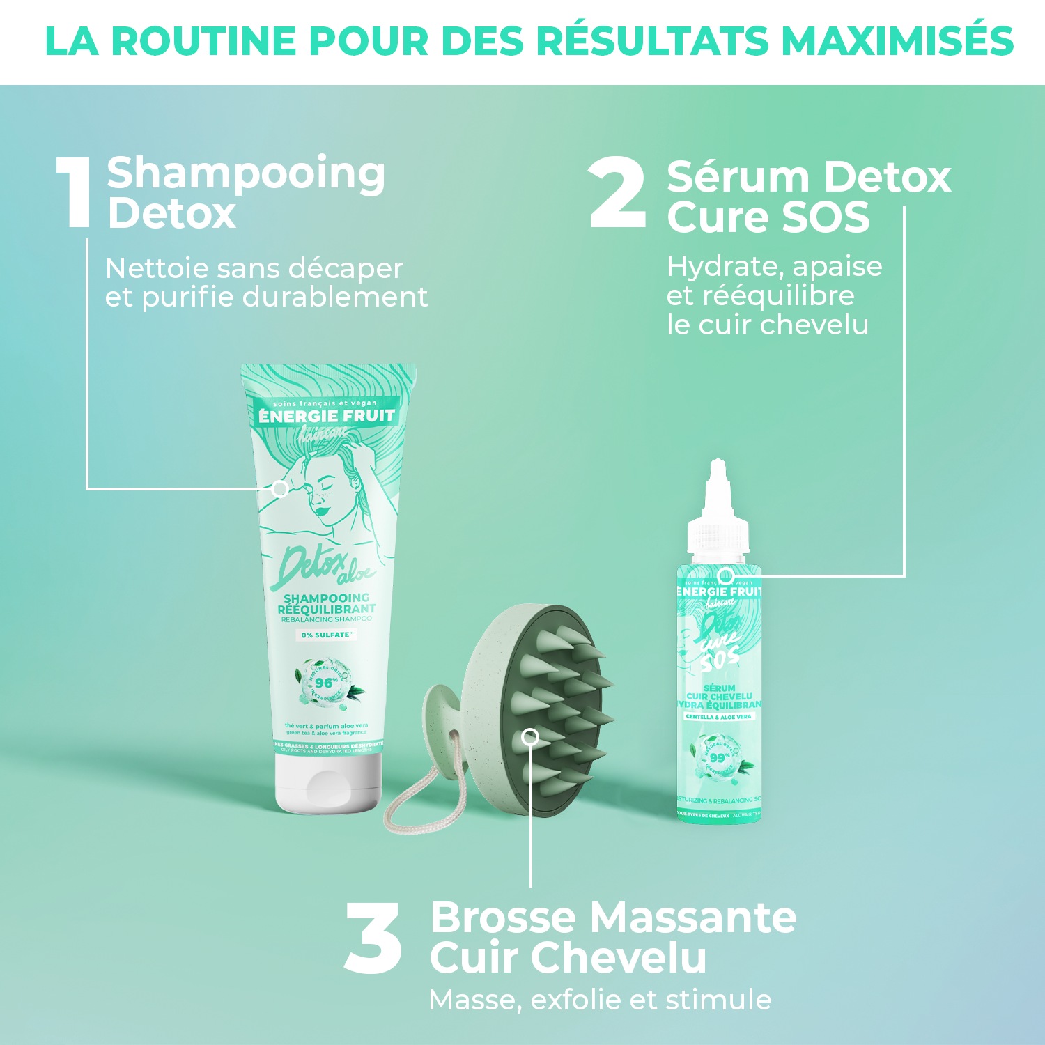 Energie Fruit BROSSE CUIR CHEVELU MASSANTE DETOX