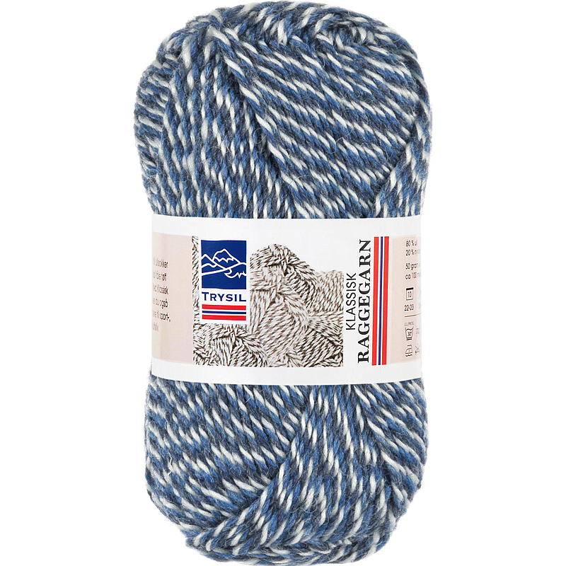 Trysil Raggegarn classico misto lana 80% lana, naturale/grigio chiaro