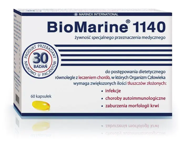 BioMarine 1140, Olej z wątroby rekinów głębinowych, Kapsułki