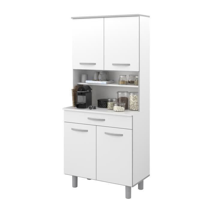 Küchen-Sideboard, mattweiß - B 80 cm - OSLO