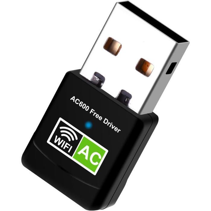 KAL-Clé WiFi AC600 Mbps, Mini Adaptateur USB Double Bande 2.4GHz/5GHz, Compatible Windows 11/10/8.1/8/7, Sans Pilote