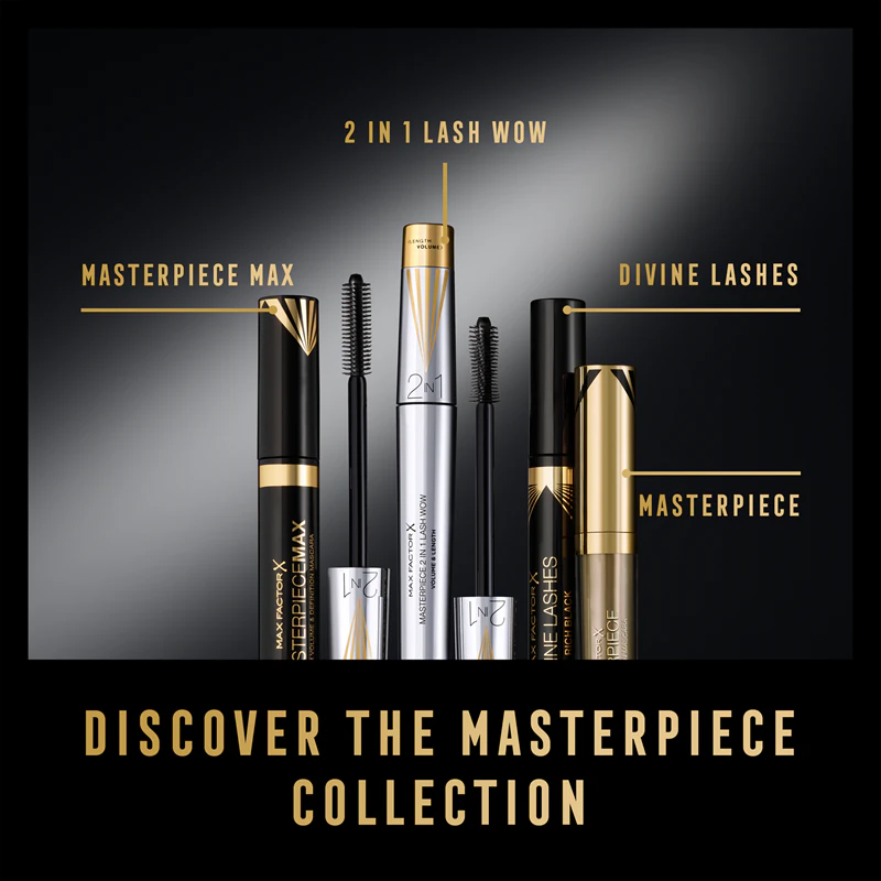 Máscara para cílios Max Factor Masterpiece Lash Wow 2 em 1: Volume, Alongamento e Curvatura