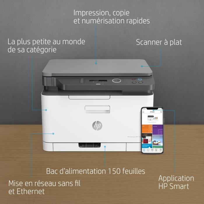 Imprimante tout-en-un HP LaserJet 178nw - Couleur + Cartouche de toner noir HP 117A