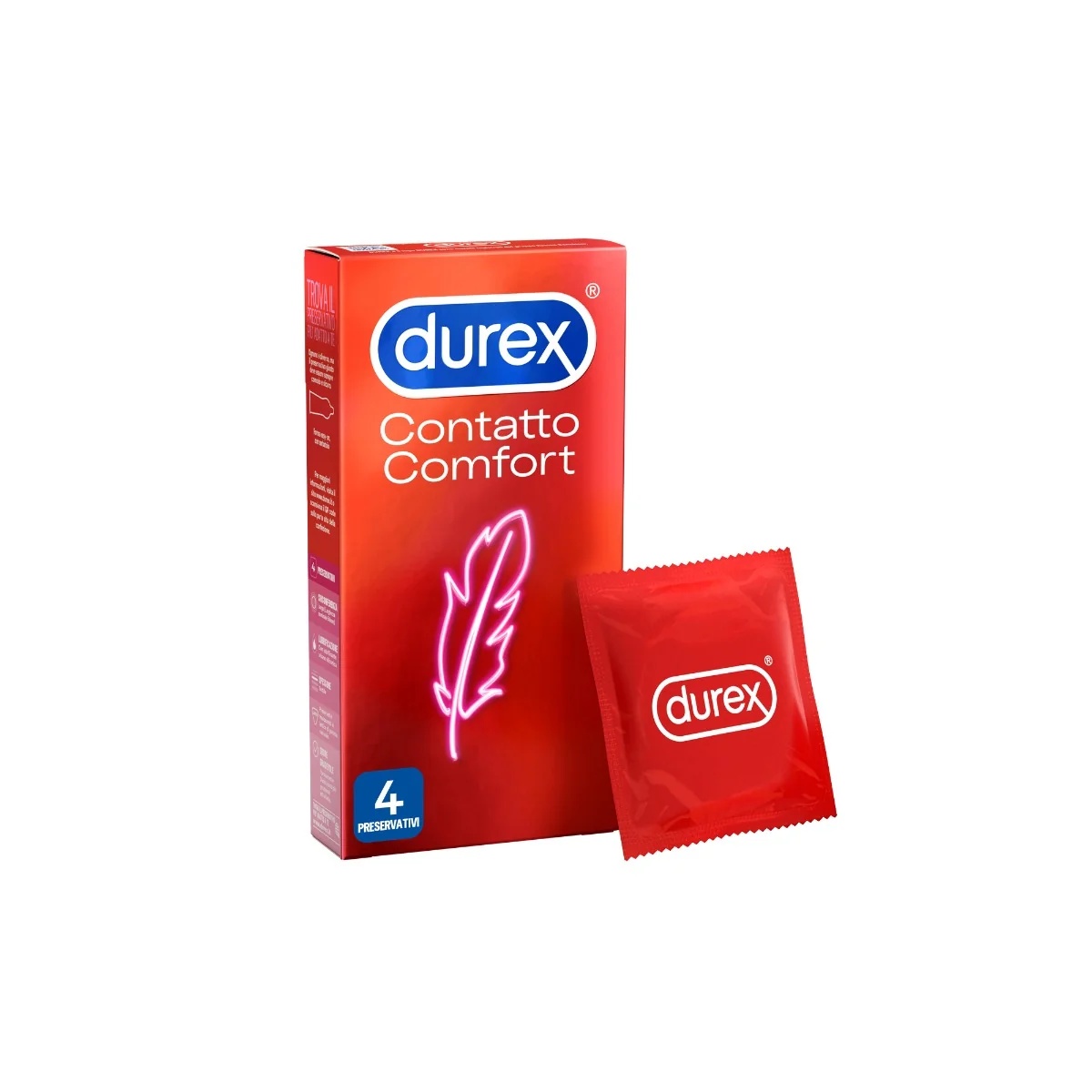 DUREX Durex Contact Comfort Thin Kondome, 4 Stück, hochgleitfähig