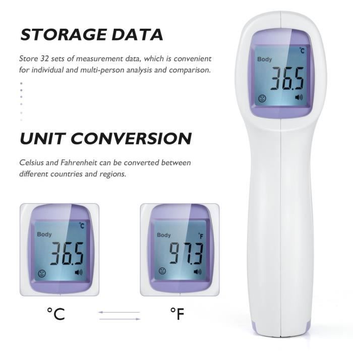 Termómetro infrarrojo profesional de frente para medir la temperatura rápidamente, apto para adultos y niños.