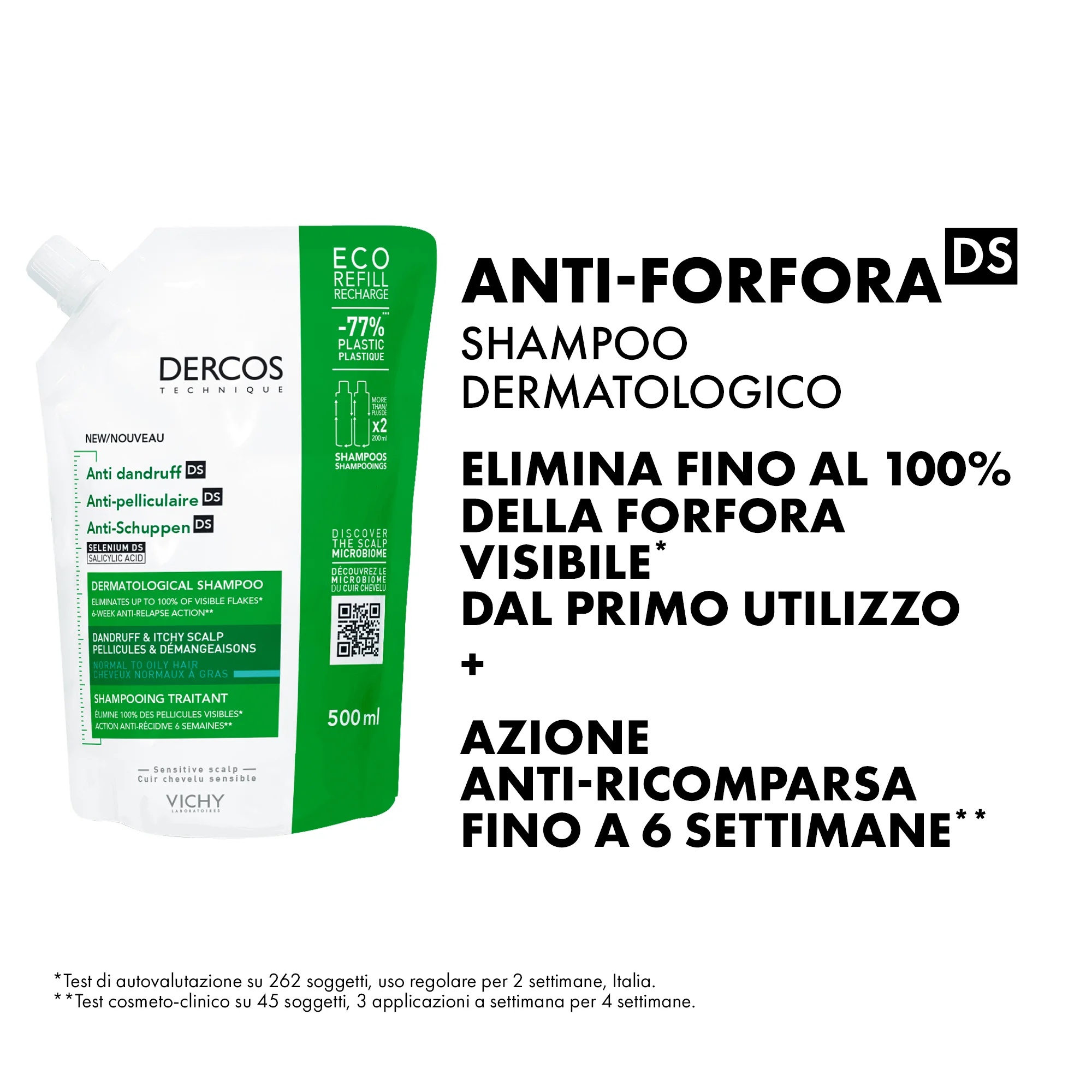 VICHY Vichy Dercos Eco anti-roosshampoo 500 ml navulling