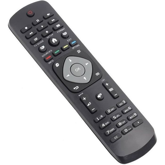 Télécommande universelle - Philips - Smart TV - Compatible LCD LED Plasma - Noir - Remplacement