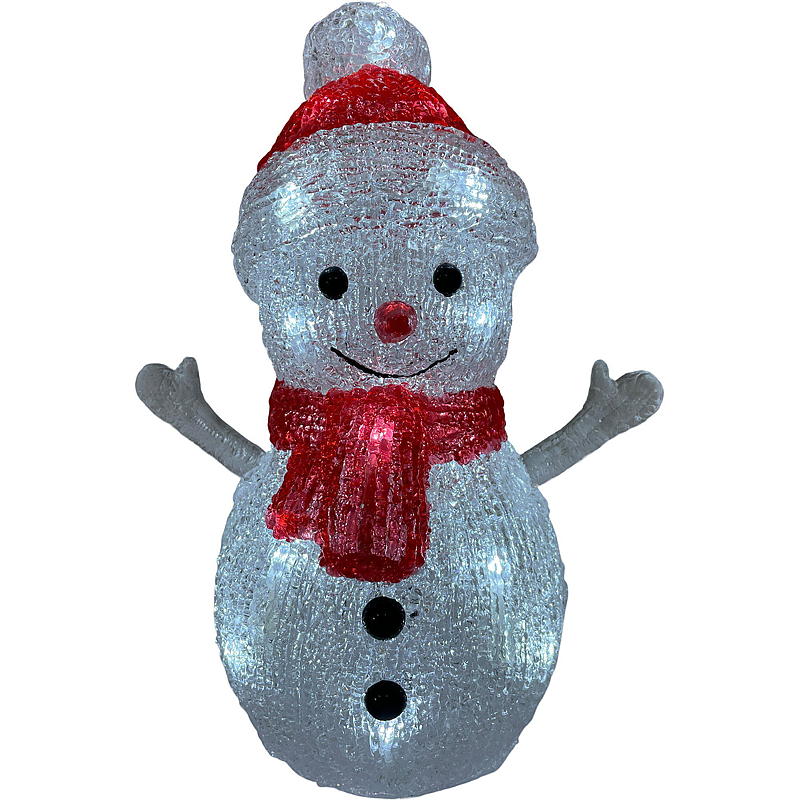 Casa, Decorazione natalizia da esterno con pupazzo di neve luminoso, 25 cm