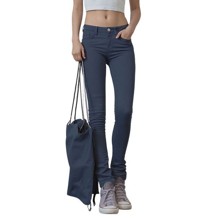 Jean femme - TIFFOSI - Skinny - Taille régulière - Bleu uni - 5 poches