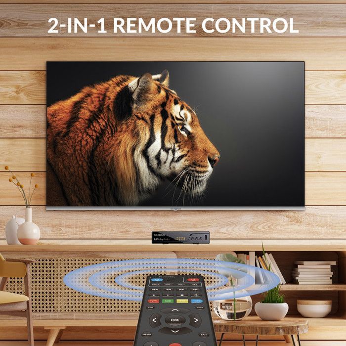 STRONG - SRT8250 Receptor Digital Terrestre 4K UHD - Gravador USB - HEVC265 - Dolby Digital Plus - HDMI, SCART - Guia de Programação - Tela