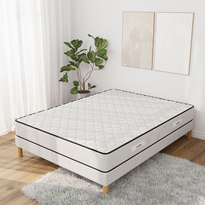 Base de cama + colchón MEDICALTEX 140x200 cm | Altura 20 cm | Espuma de poliuretano | 4 patas | Firmeza media