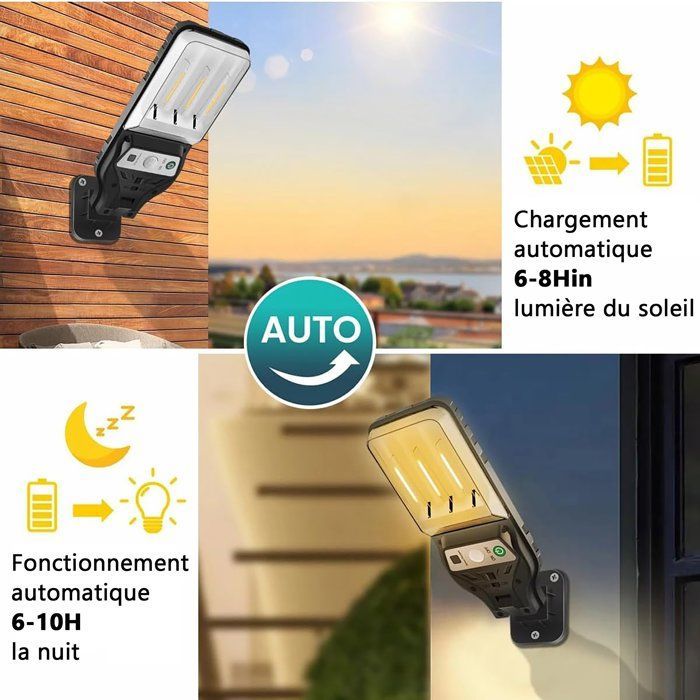 Set di 2 applique da esterno con sensore di movimento, 3 modalità, impermeabili IP65, per pareti esterne, illuminazione stradale, colore nero.