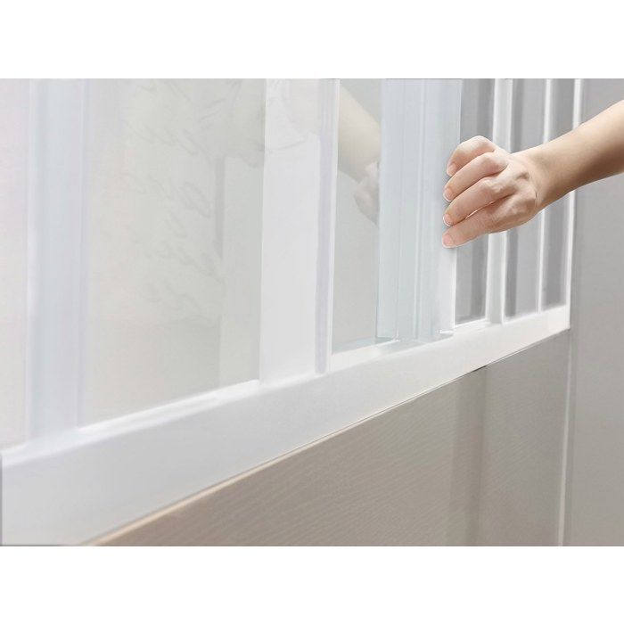 Parete divisoria scorrevole in vetro e alluminio verniciato a polvere bianco, 120x105 cm - RAVENA