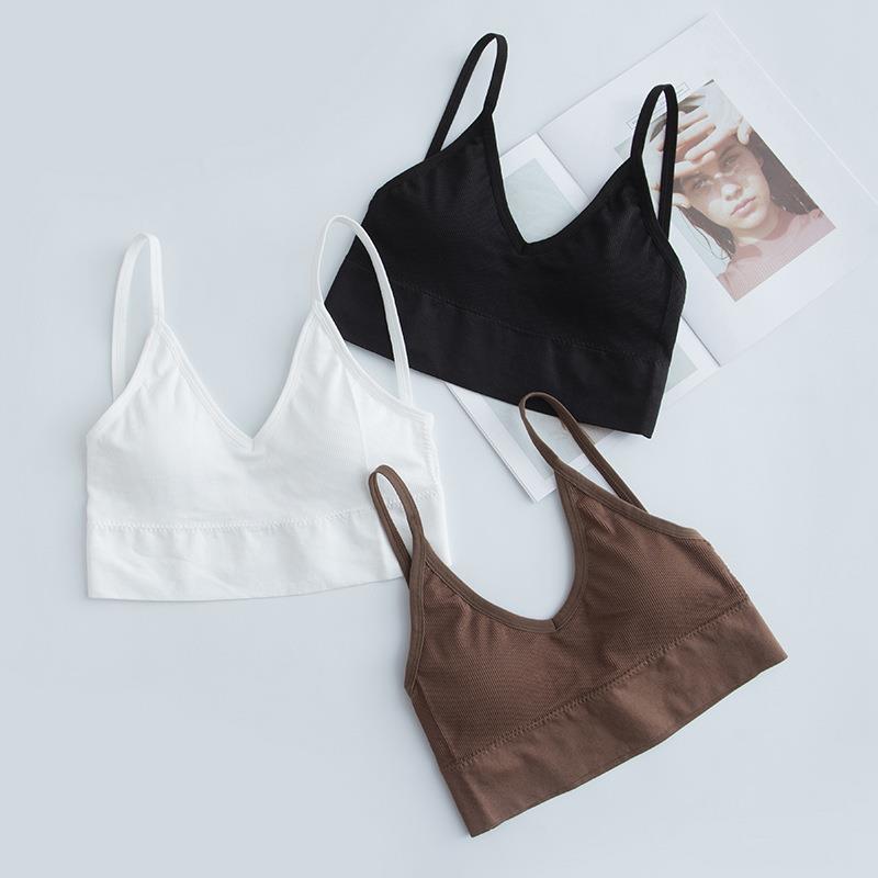 Intimo sportivo da donna 2021 per palestra, corsa all'aperto, top con schiena a U, puro cotone traspirante, canotta da yoga, reggiseno sportivo tinta unita