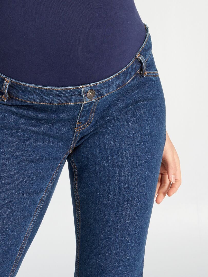 Calça jeans flare para gestantes - AZUL