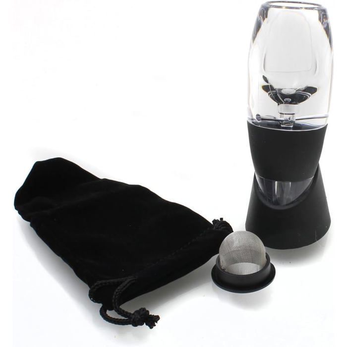 Decantador de vino Magic Decanter Deluxe con aireador y soporte, jarra de vino de lujo, decantador, vertedor de vino (estándar)