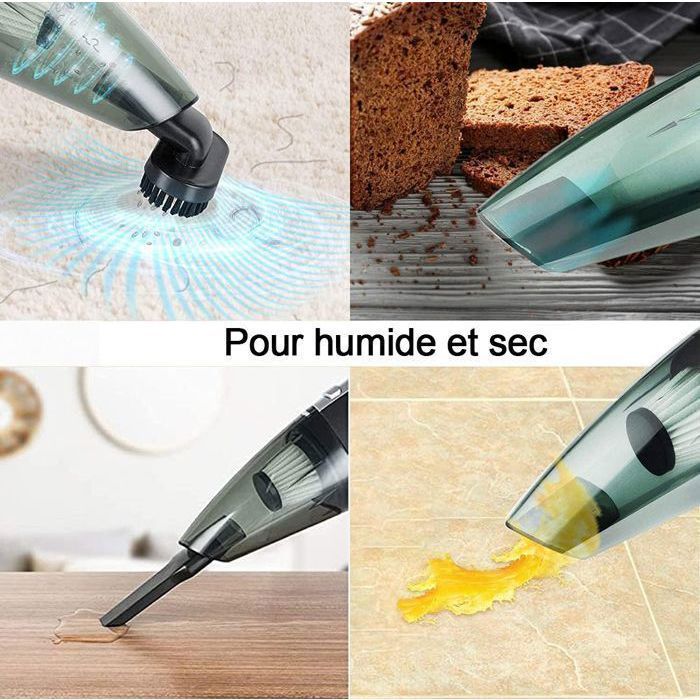 Aspirateur à Main,7000PA,Mini Aspirateur Voiture sans Fil, Aspirateur voiture USB Rechargeable, pour Maison Voiture Bureau
