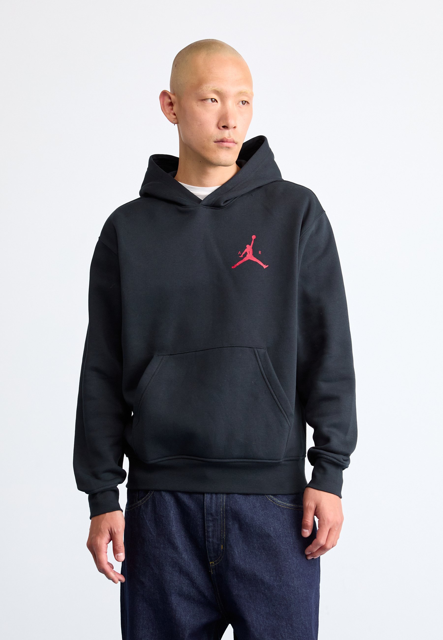 Jordan JUMPMAN - Moletom com capuz - preto/vermelho ginásio